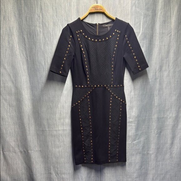 🏴 BCBGMaxAzria Mini Dress with Crew Neck size XS - Picture 1 of 11